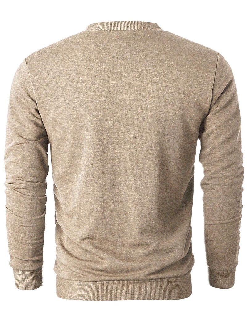 Ohoo Mens Slim Fit V Neck Pullover Sweater Lightweight Long Sleeve Casual Business Dress Sweater/DCP115-BEIGE-M - Image 3